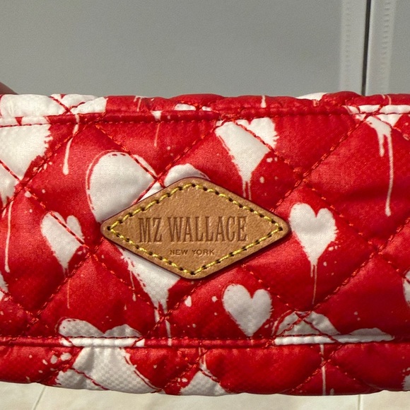 NWT MZ Wallace Discontinued Red Graffiti Heart Small Mica Cosmetic Pouch - Picture 4 of 5